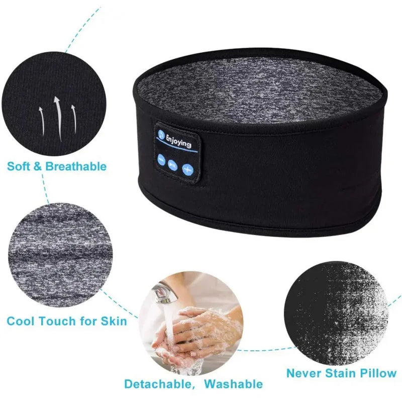 Bandeau de Sommeil Bluetooth Sans Fil – Écouteurs Intégrés, Confort Sport & Nuit, Musique Relaxante