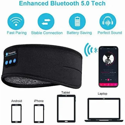 Bandeau de Sommeil Bluetooth Sans Fil – Écouteurs Intégrés, Confort Sport & Nuit, Musique Relaxante