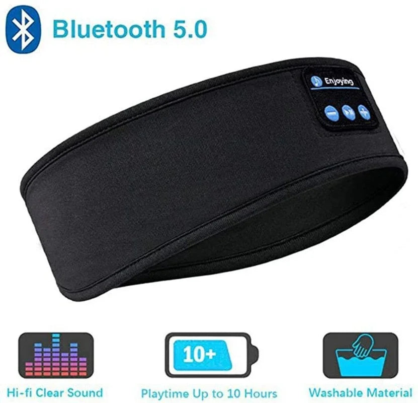 Bandeau de Sommeil Bluetooth Sans Fil – Écouteurs Intégrés, Confort Sport & Nuit, Musique Relaxante